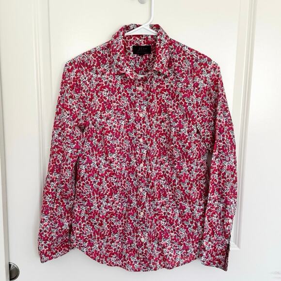 J. Crew Liberty Fabric Wiltshire Print Cotton Button Down Top 2 - Picture 2 of 5
